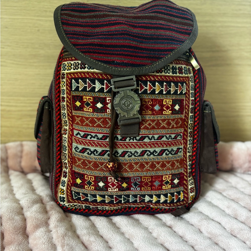 Boho Backpack with Handwoven Rug Front – Artisan, Never Used